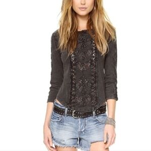 Women's Black Lace Detail Top